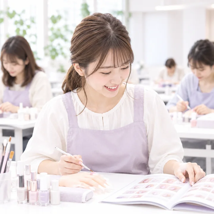 教室で冊子を見る在籍生徒